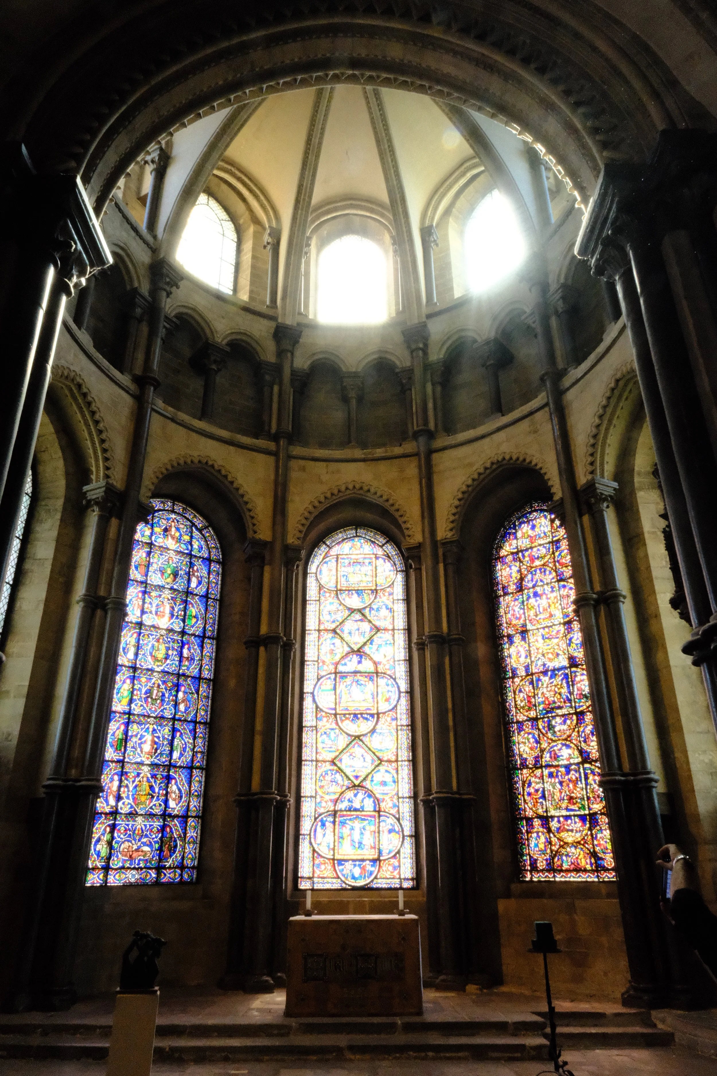 light on the wall of canterbury cathedral