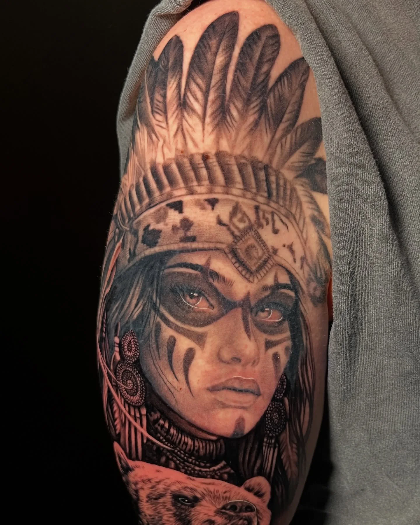 american indian tattoo realism