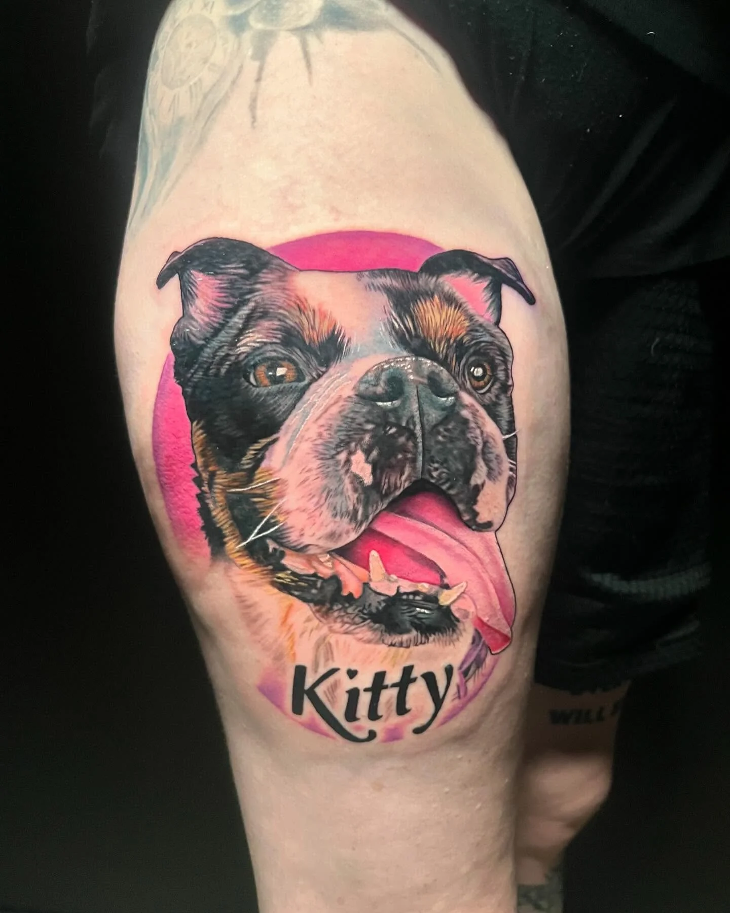 color realism dog portrait tattoo