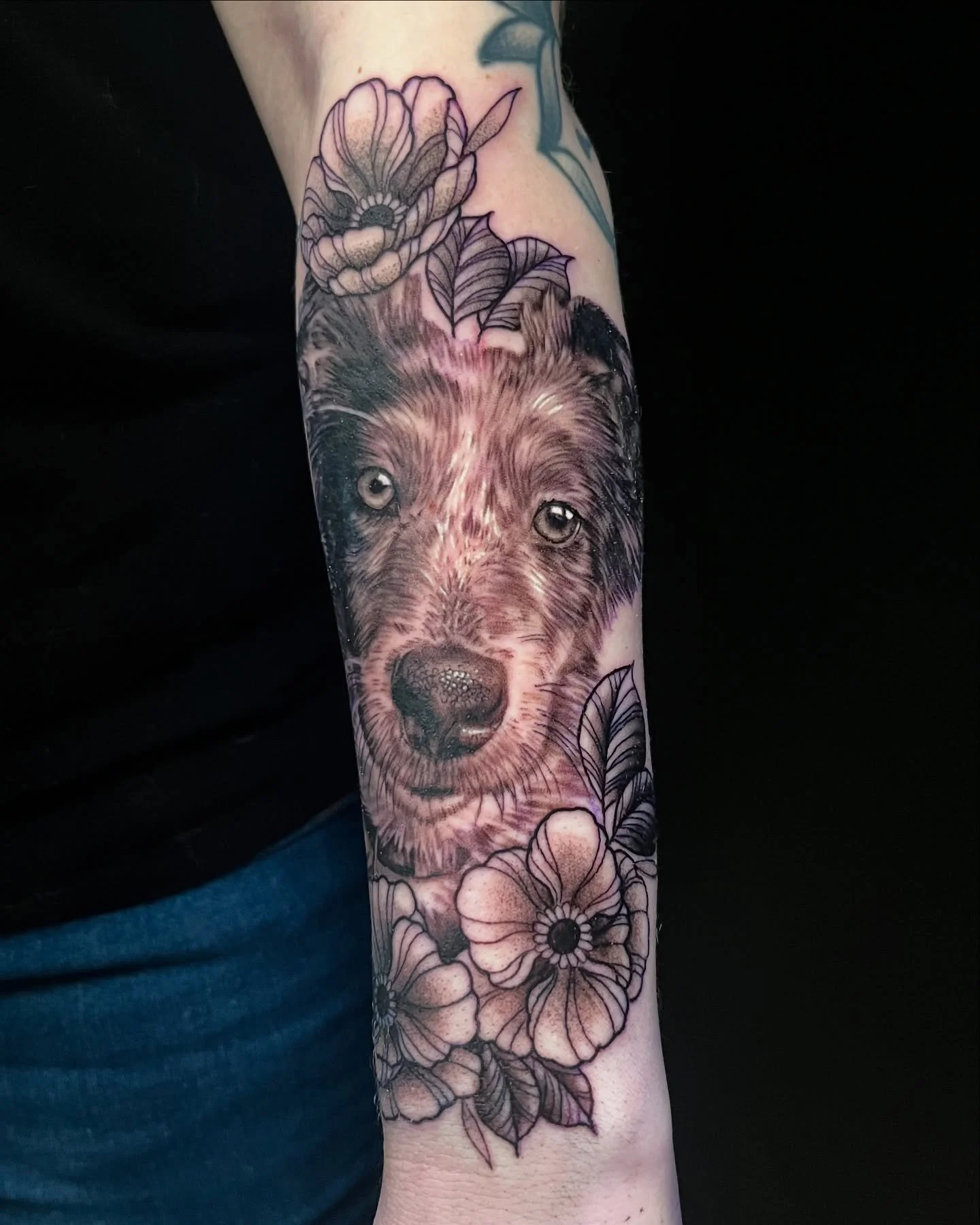dog portrait tattoo