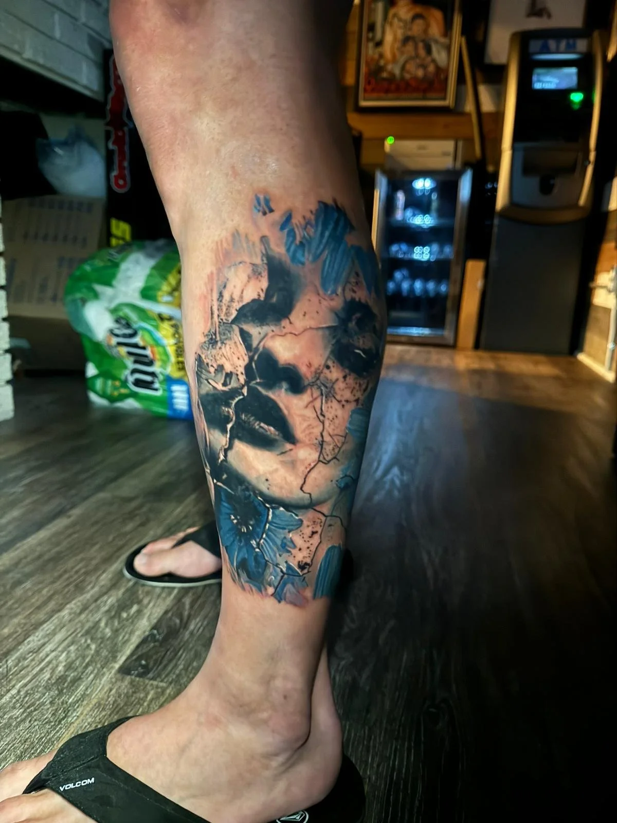 cracked face tattoo