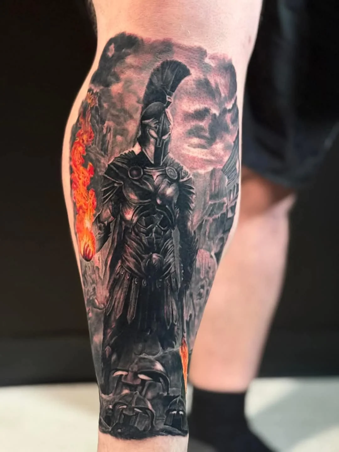 sparta knight tattoo idea realism