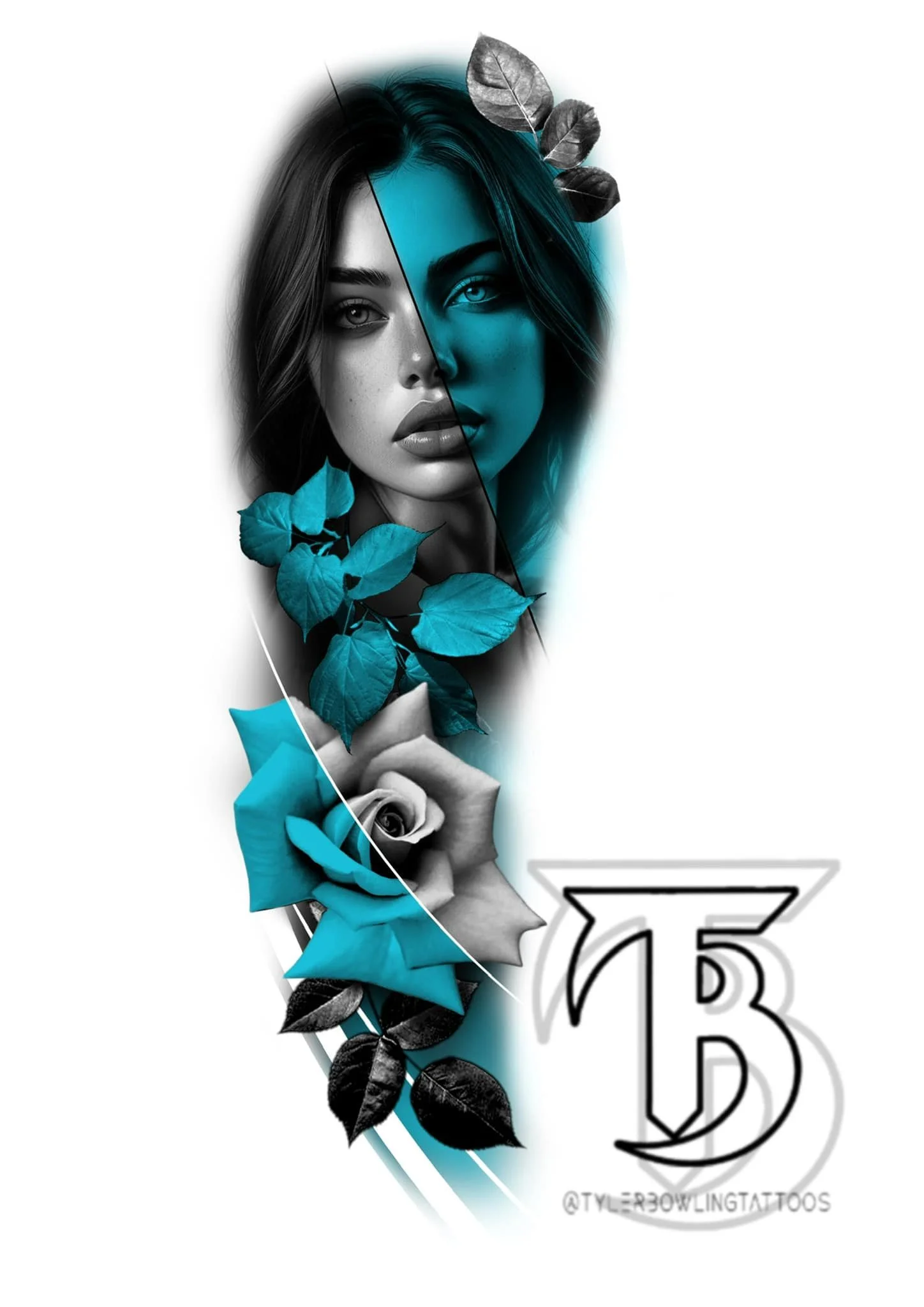 teal tattoo ideas, color realism vibrant tattoo ideas