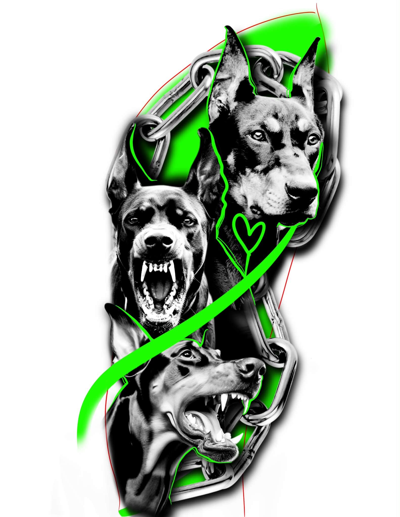Dog Tattoo Neo Traditional