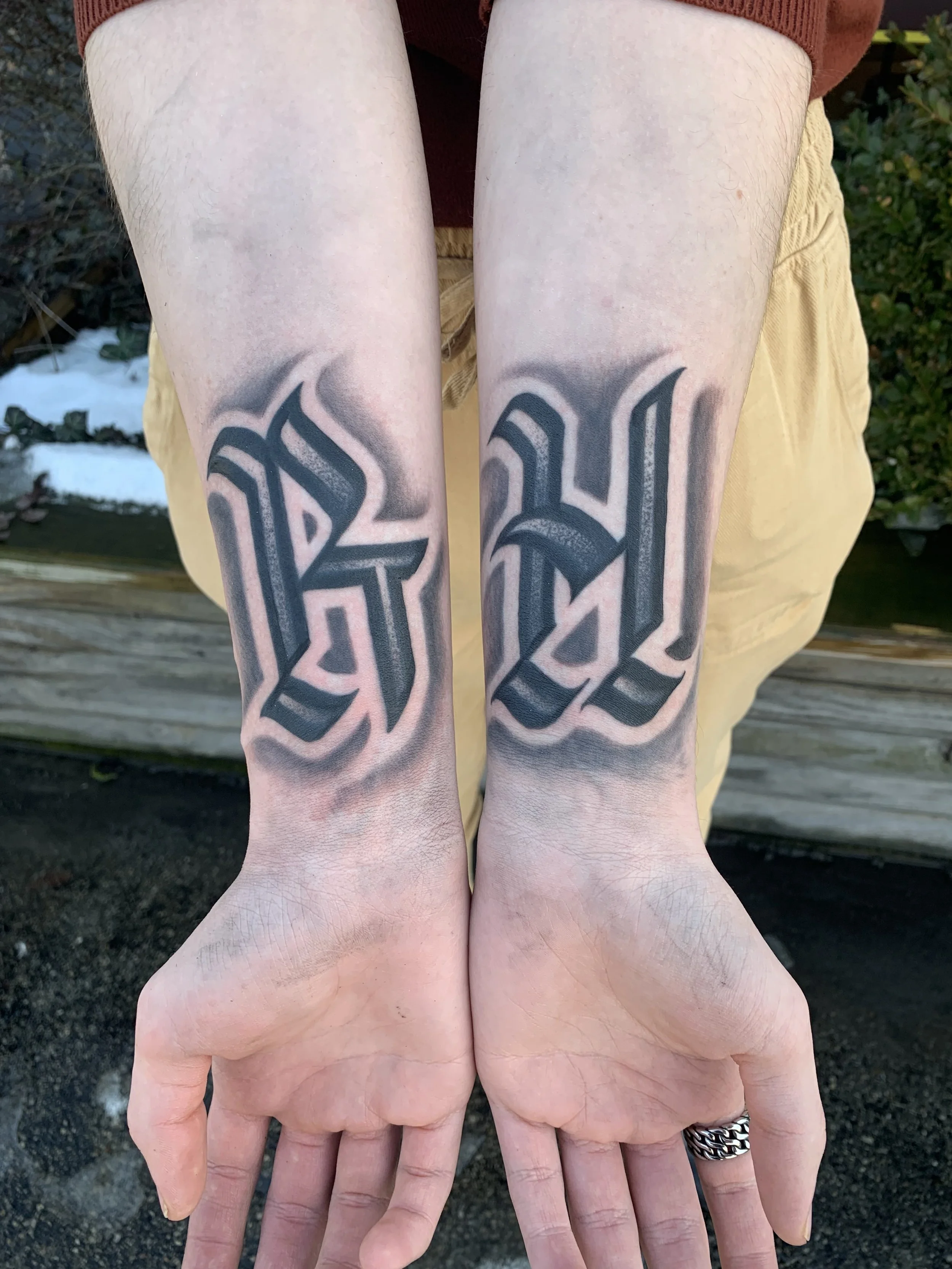 custom letter tattoo