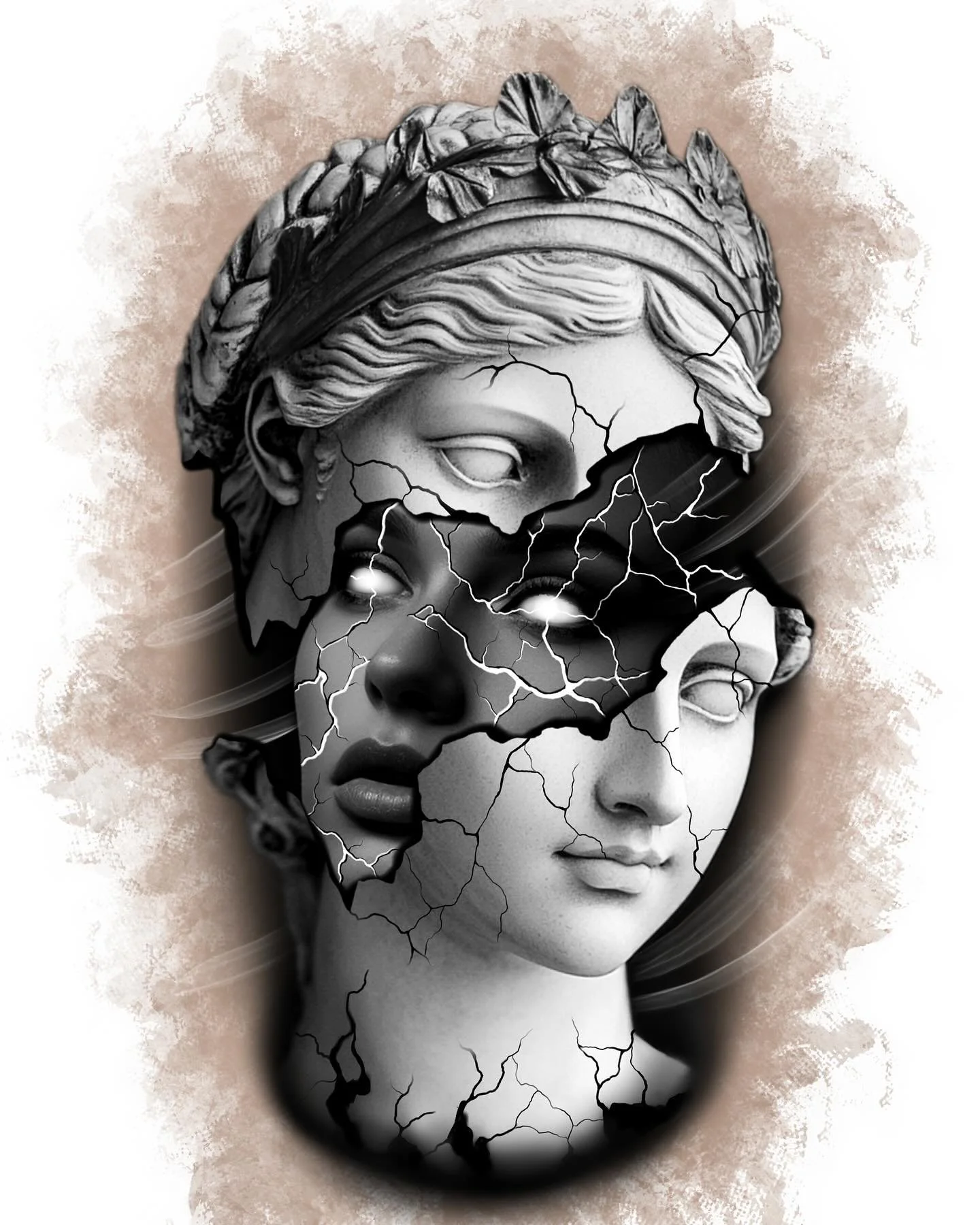 greek statue broken tattoo