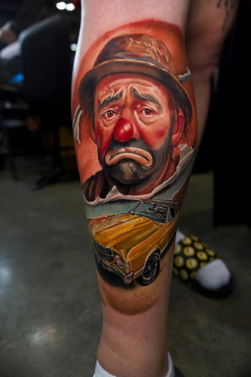 clown tattoo illustrative car tattoo realistic