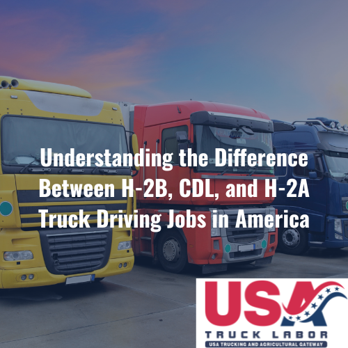 Understanding the Difference Between H-2B, CDL, and H-2A Truck Driving Jobs in America