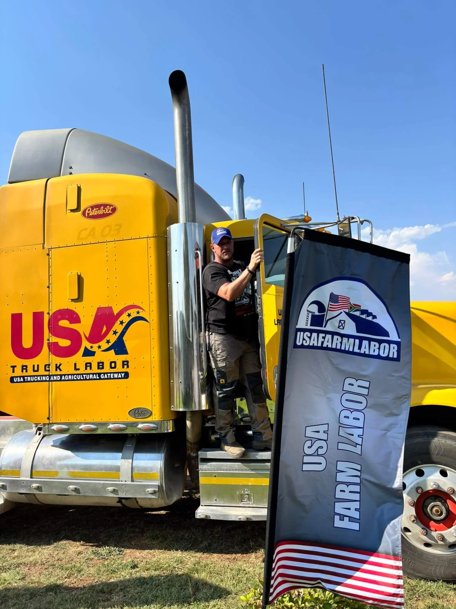 guy coming out of truck trained farmworker ready for the USA