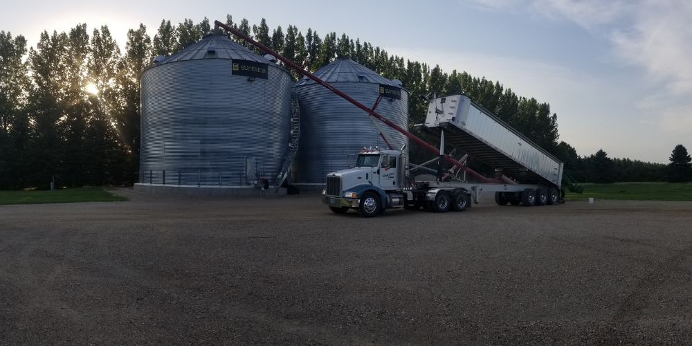 American farm truck hauling grain for H2A farm truck drivers