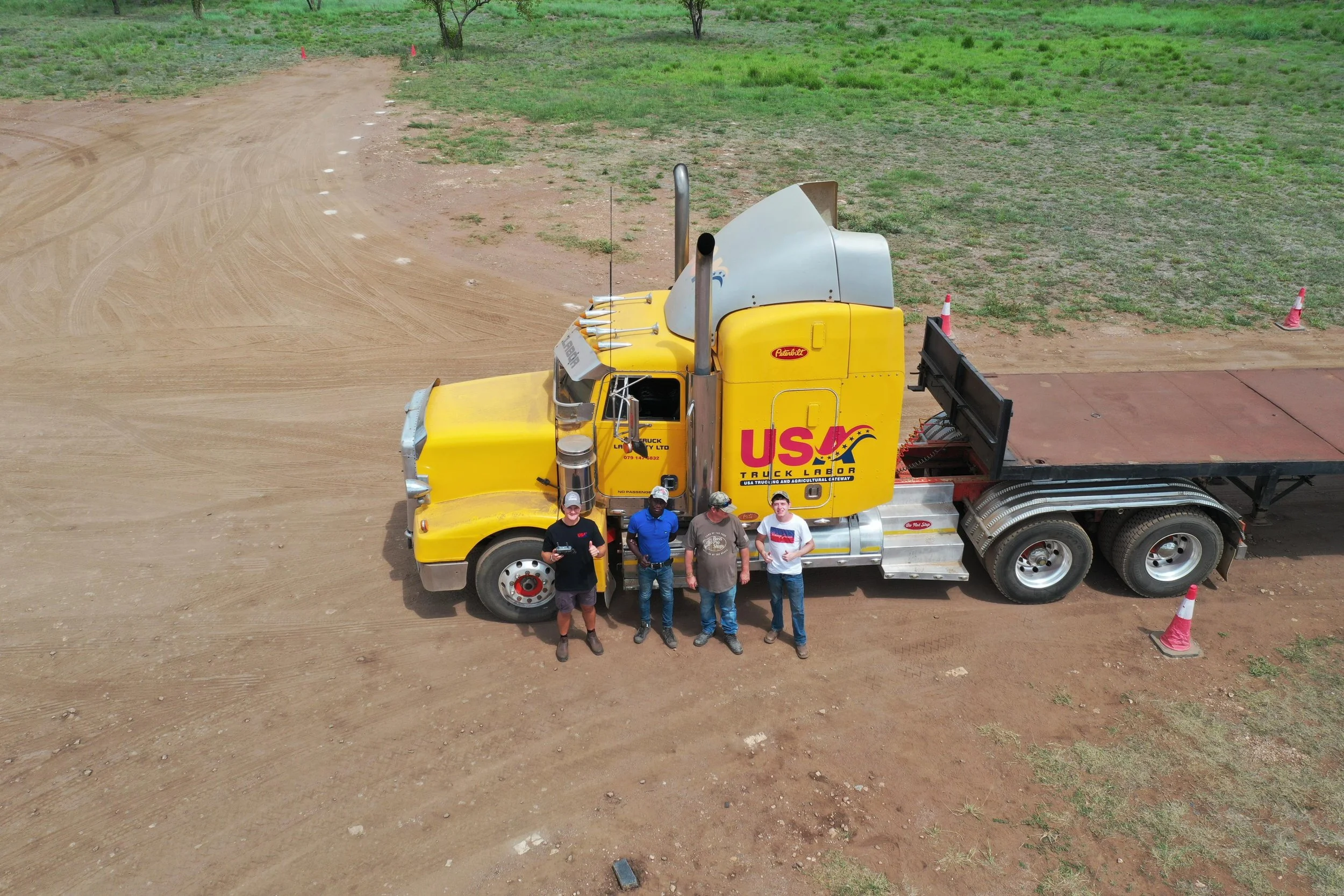 aerial view from drone of H-2A training group
