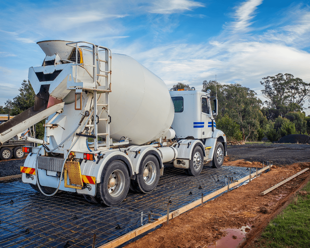 image of a cement mixing truck for H2B driving jobs in America
