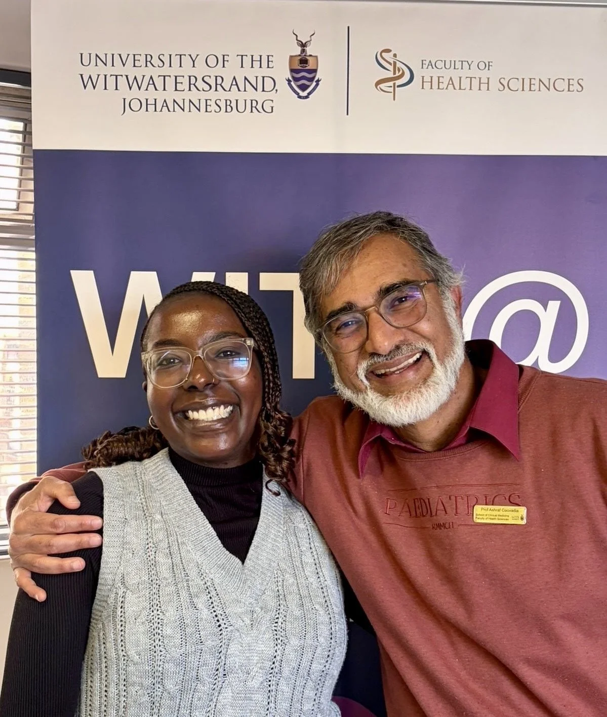 May 2026: Our campaign lead, Sandrine, met with Prof. Coovadia (Head of Paediatrics) at WITS university about the human health impacts of fossil fuels.