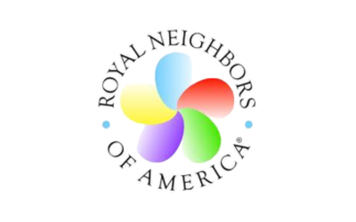Royal Neighbors of America logo with colorful flower petals.
