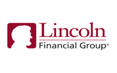 Lincoln Financial Group logo with a red square containing a white silhouette of Abraham Lincoln's profile, and the words 'Lincoln Financial Group' to the right.