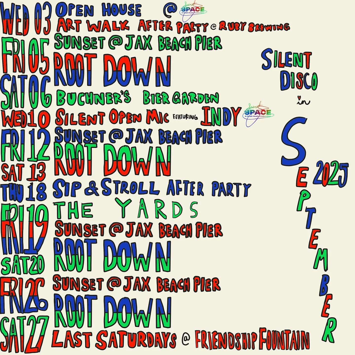 September Schedule 🪩✨🎧 Sip &amp; Stroll is back 😍

Visit www.hush hush headphones.com for more details 🔗
