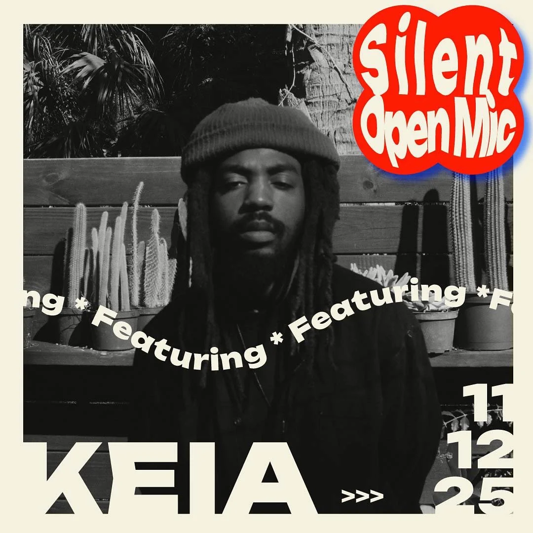 🎤 SILENT OPEN MIC RETURNS WEDNESDAY, NOV 12TH 🎤

This month our featured performer to kick off the night is  KEIA, a rising artist from Atlanta, who draws inspiration from Kendrick Lamar, Saba, Westside BOOGIE, Femdot, and J. Cole. Known for his in