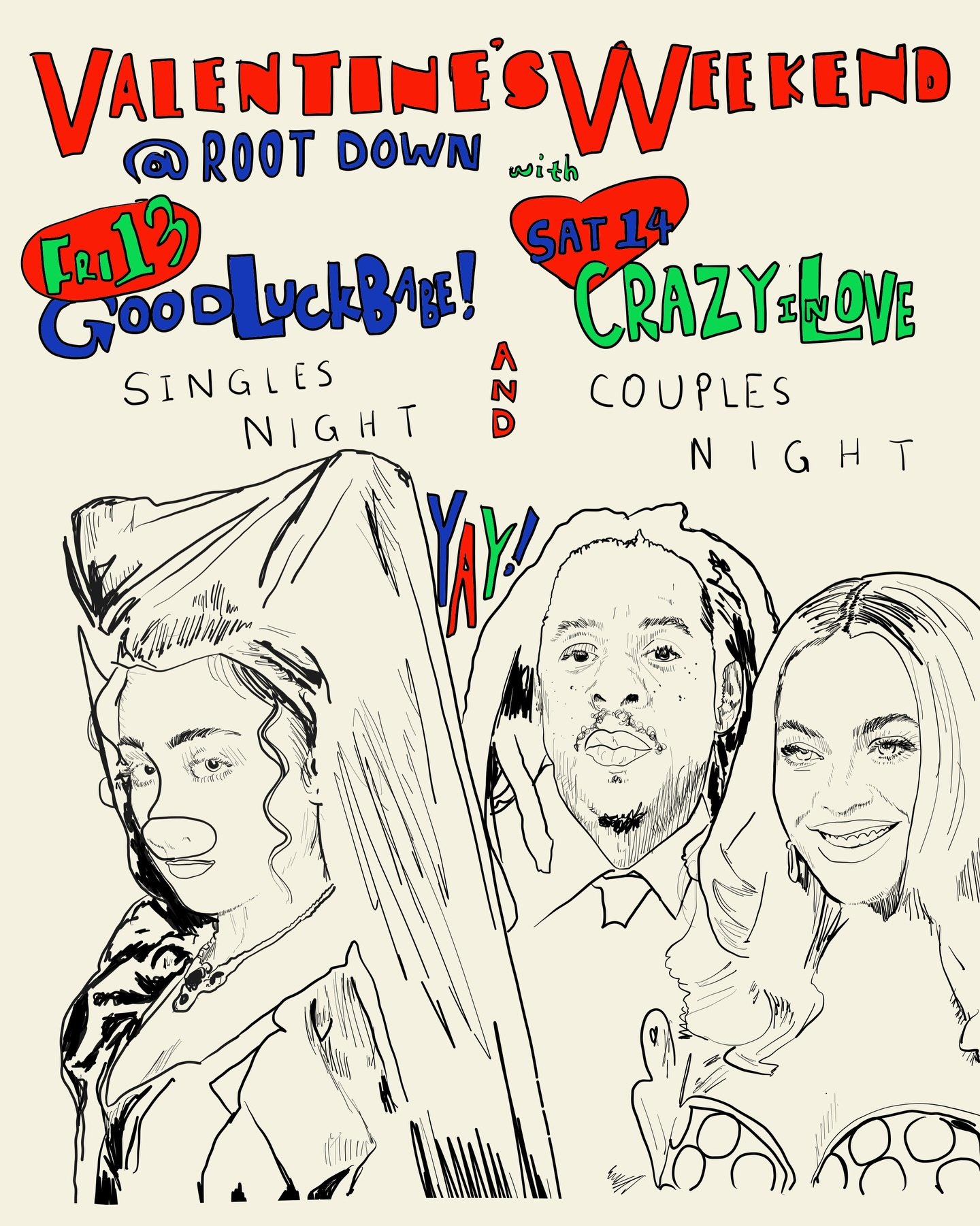 ❤️💃 LOVE IS IN THE AIR&hellip; OR NOT 💃💔
Come celebrate Valentine&rsquo;s Weekend at Root Down 🪩✨

💔 Friday 13th: Singles Night &mdash; Good Luck, Babe!🖕🏼
❤️ Saturday 14th: Couples Night 🤞🏼

🍸 Drink specials
🎧 Dancer of the Night wins VIP 