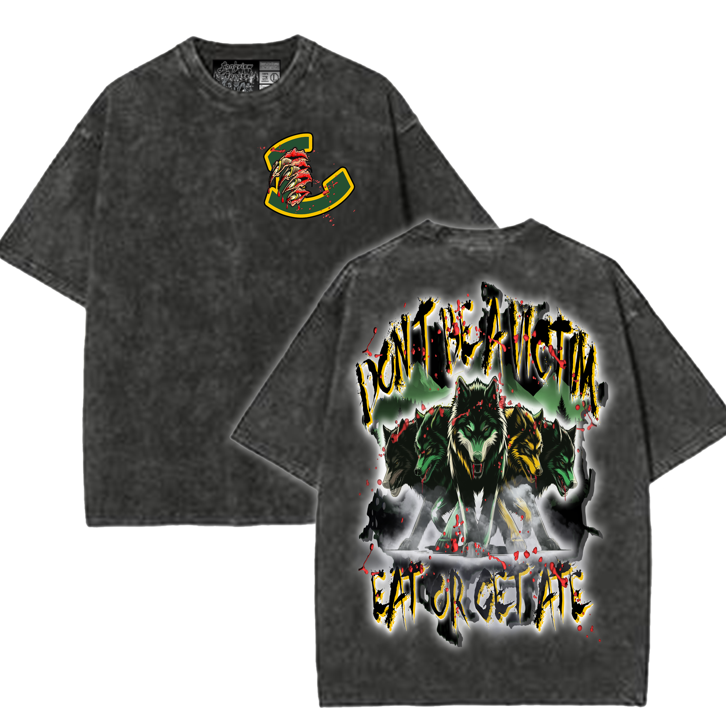 Don't Be A Victim Oversized Distressed T-Shirt