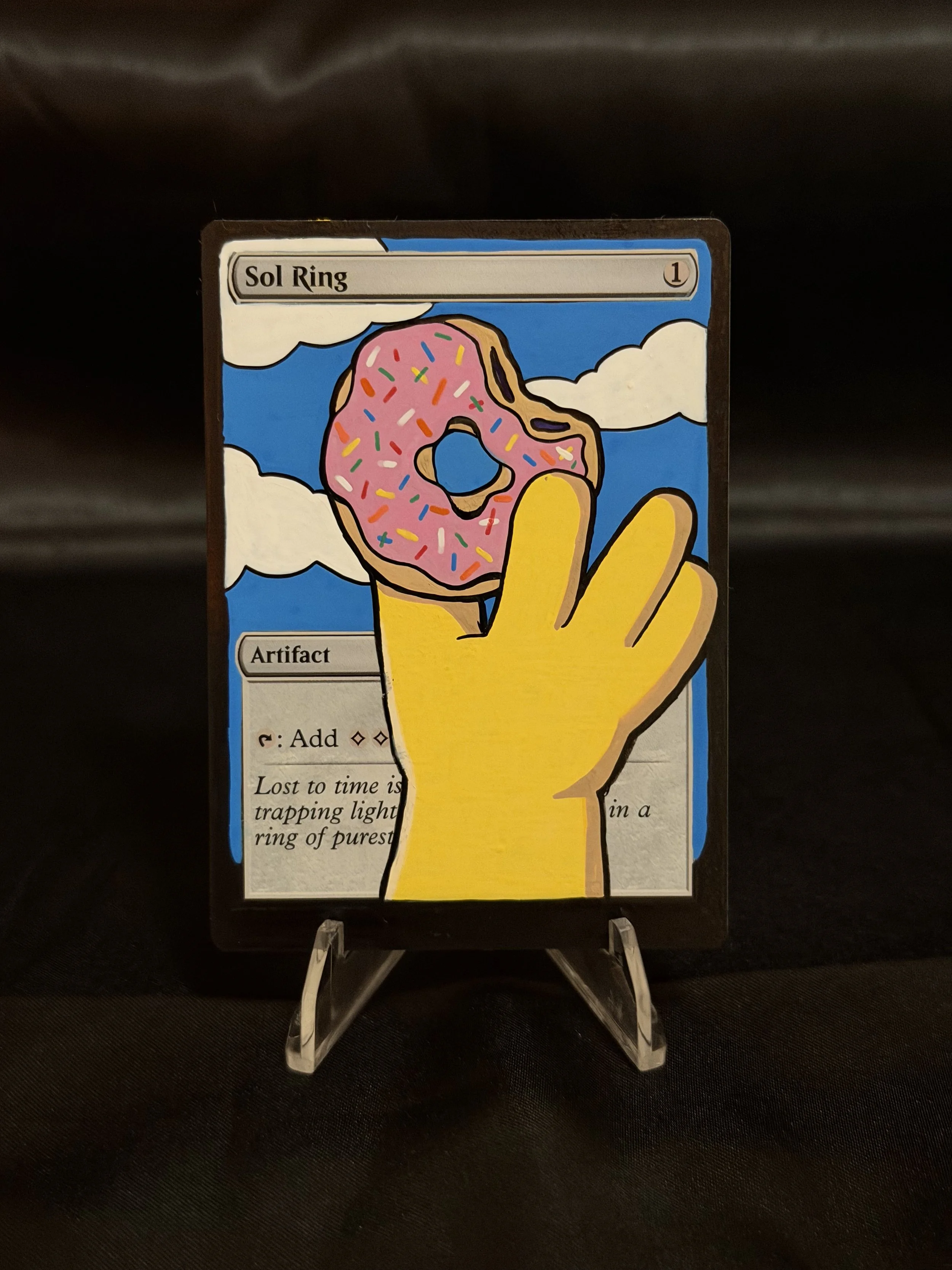 Custom MTG Hand-Painted Alter // Sol Ring - Simpson Donut