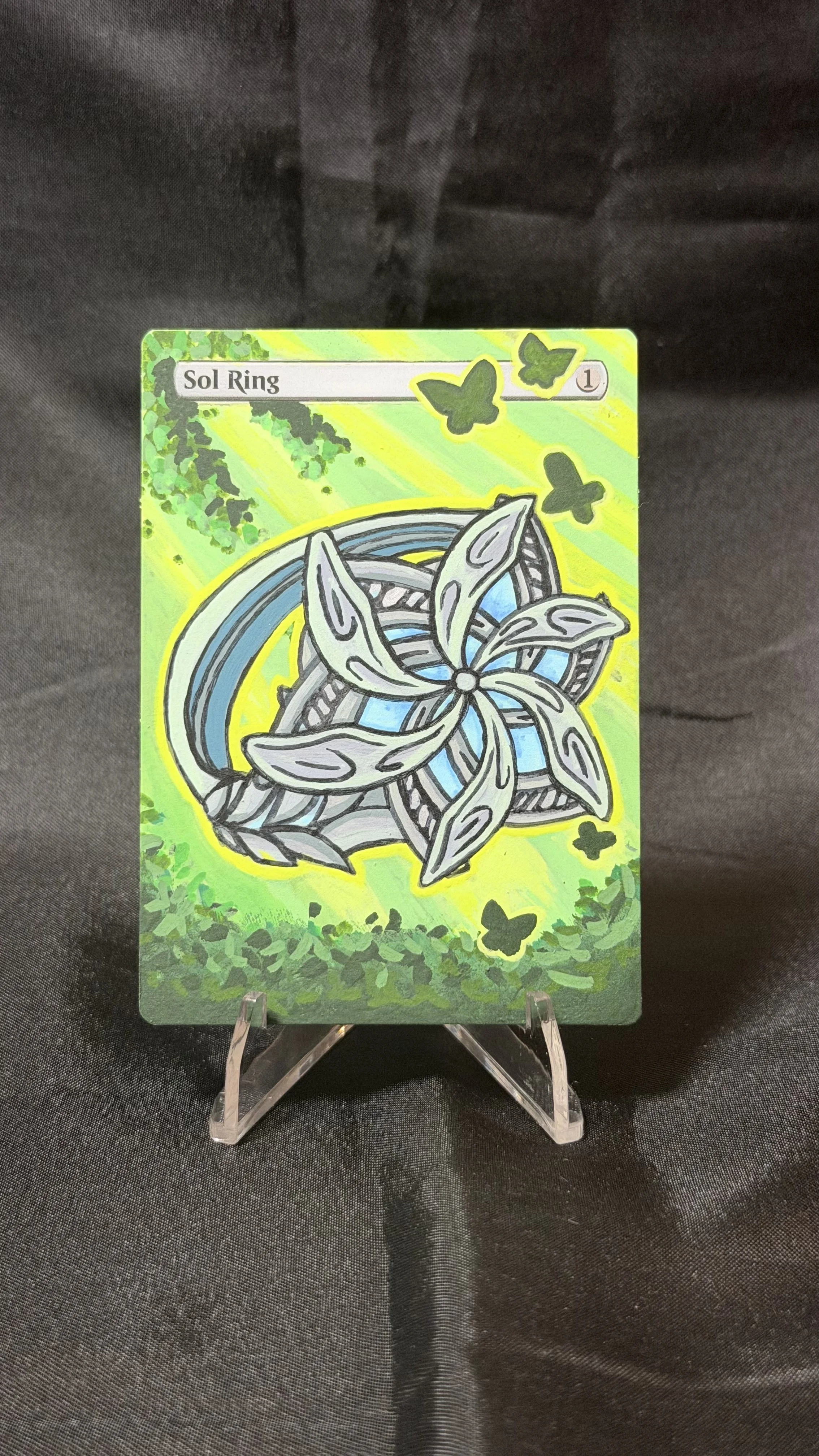 Custom MTG Hand-Painted Alter // Sol Ring - Nenya, 1 of 3 Elven Rings for Elven Kings