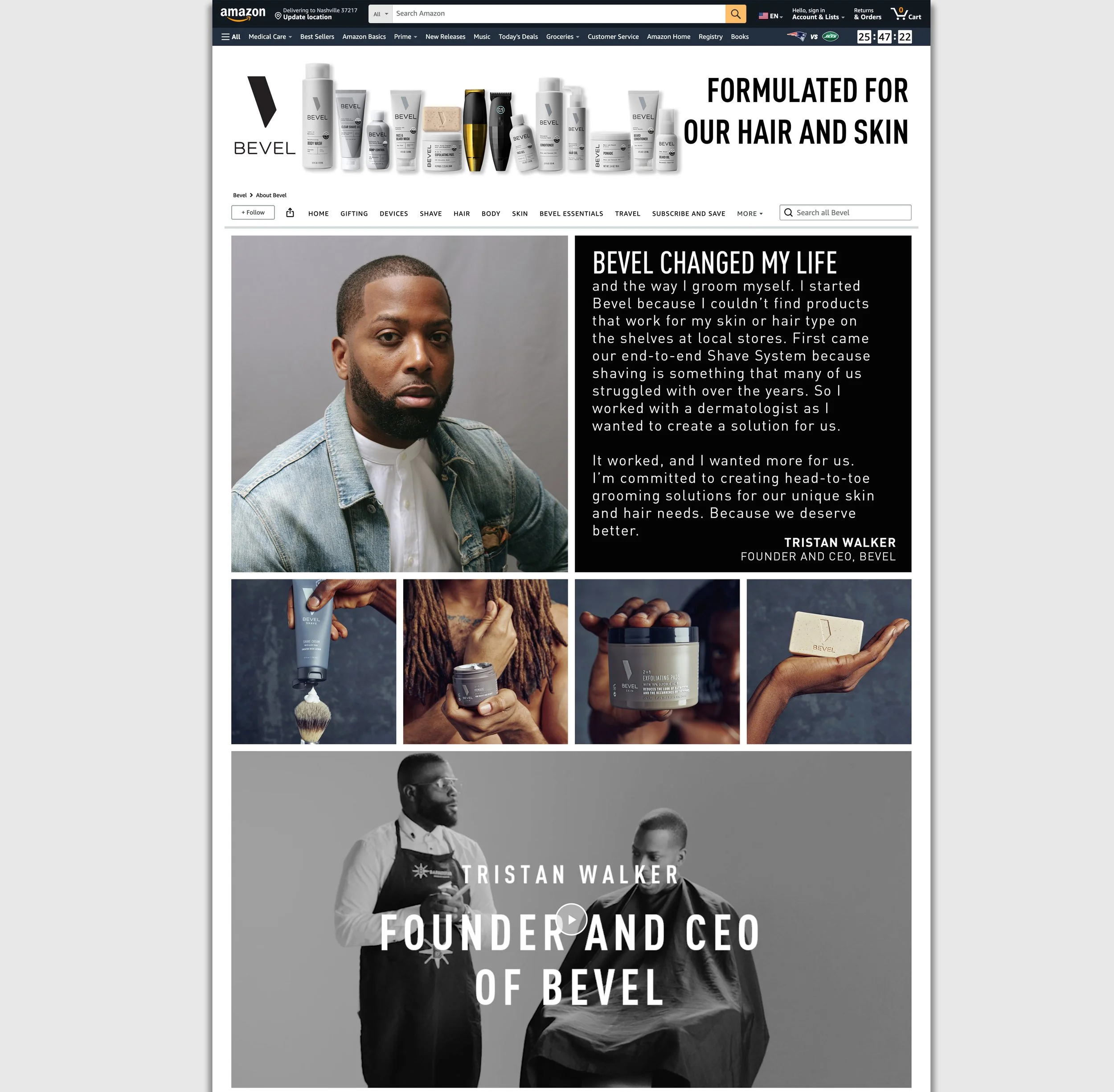 Bevel About Us Amazon Subpage