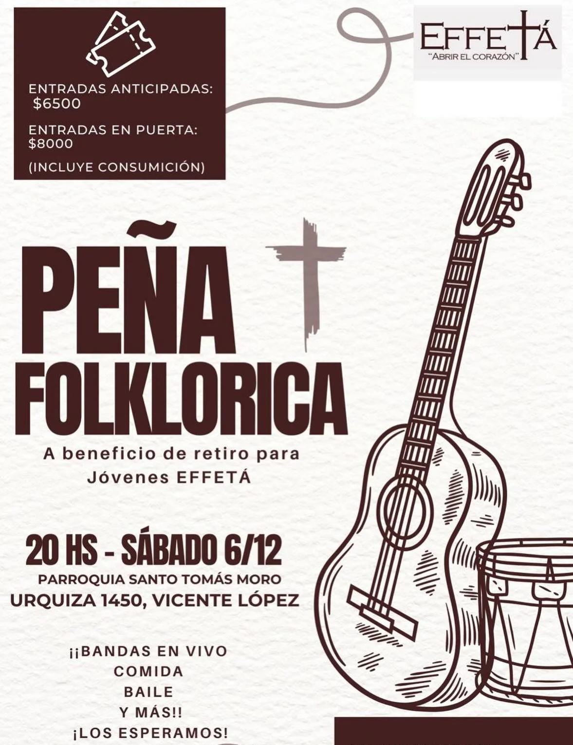 No te la podes perder!!! &Uacute;ltima Pe&ntilde;a organizada por los j&oacute;venes de Effet&aacute; de la Parroquia! Despedimos juntos el a&ntilde;o y colaboramos con su retiro. Los esperamos a todos!