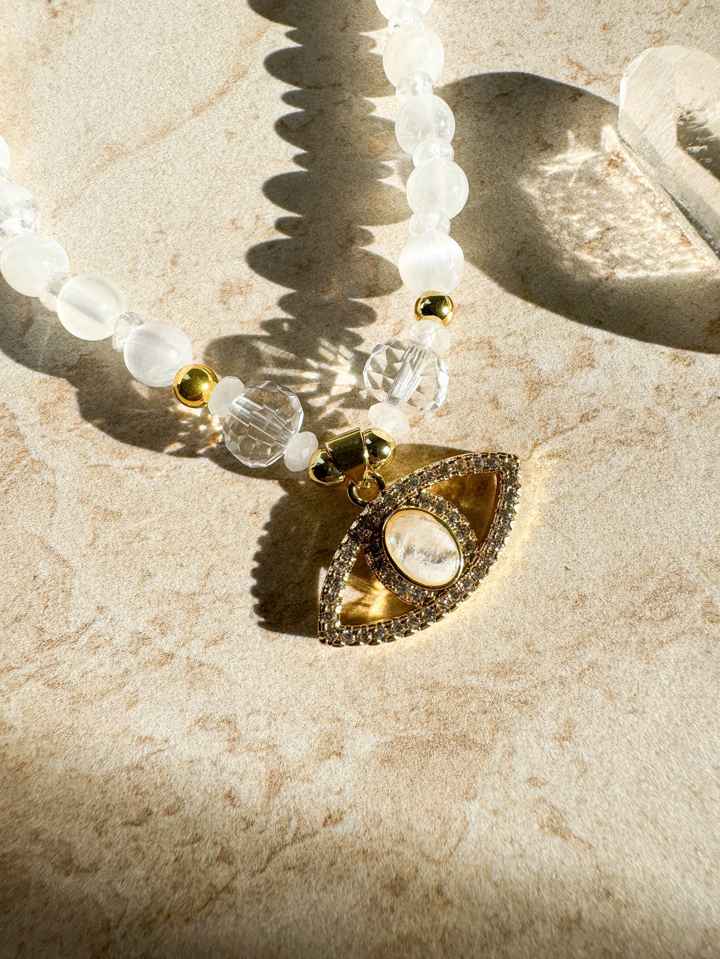 Moonstone Aura Gemstone Necklace