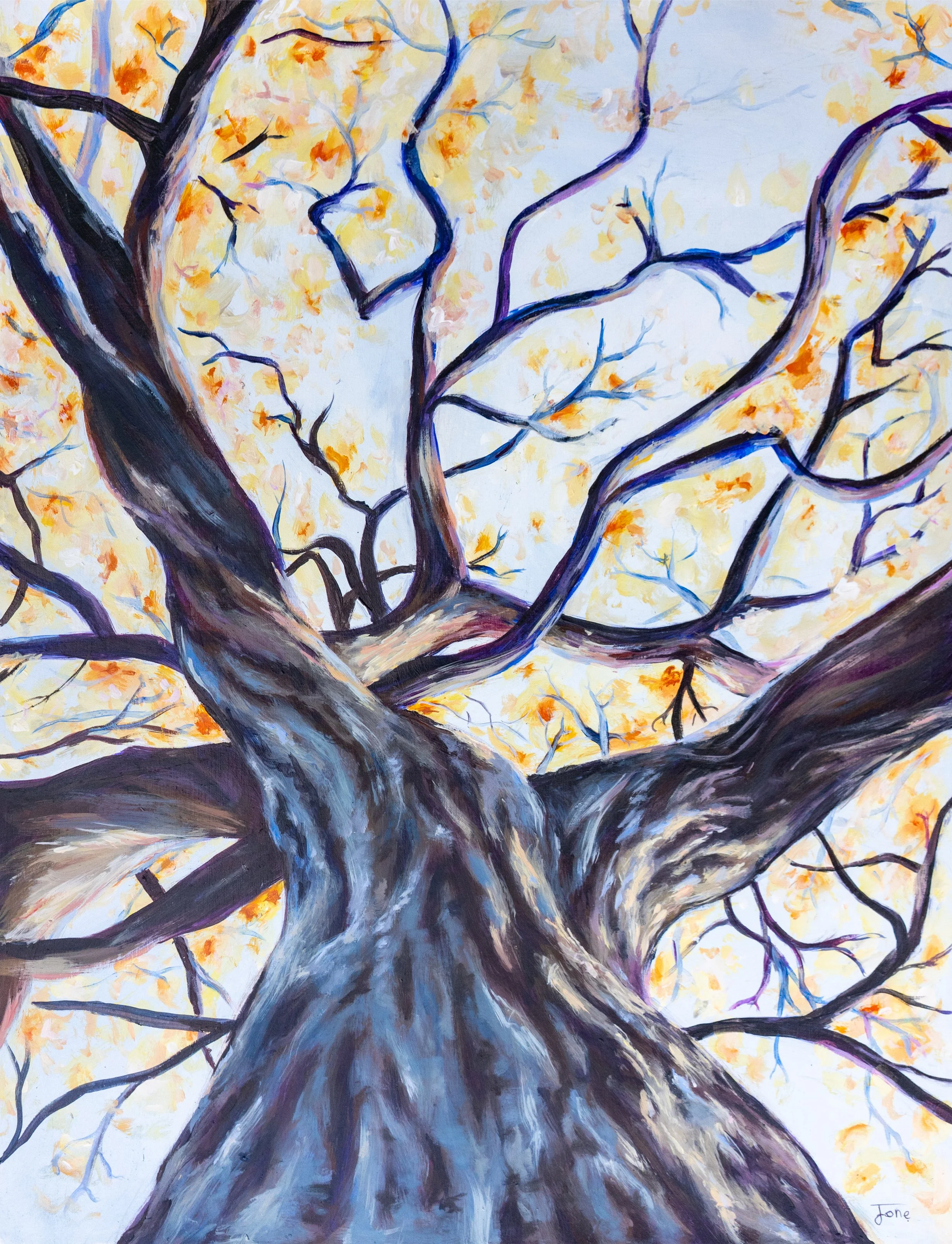 décors sur mesure -peinture à l'huile - arbre - art - oeuvre original - artiste Loiseau jone
