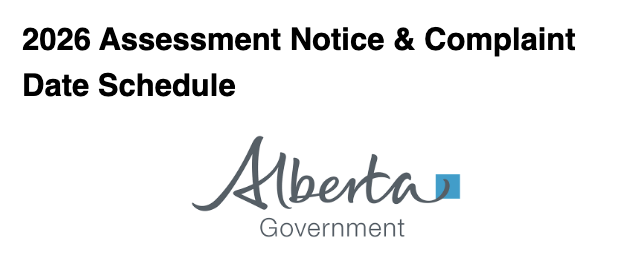 2026 Assessment Notice &amp; Complaint Date Schedule