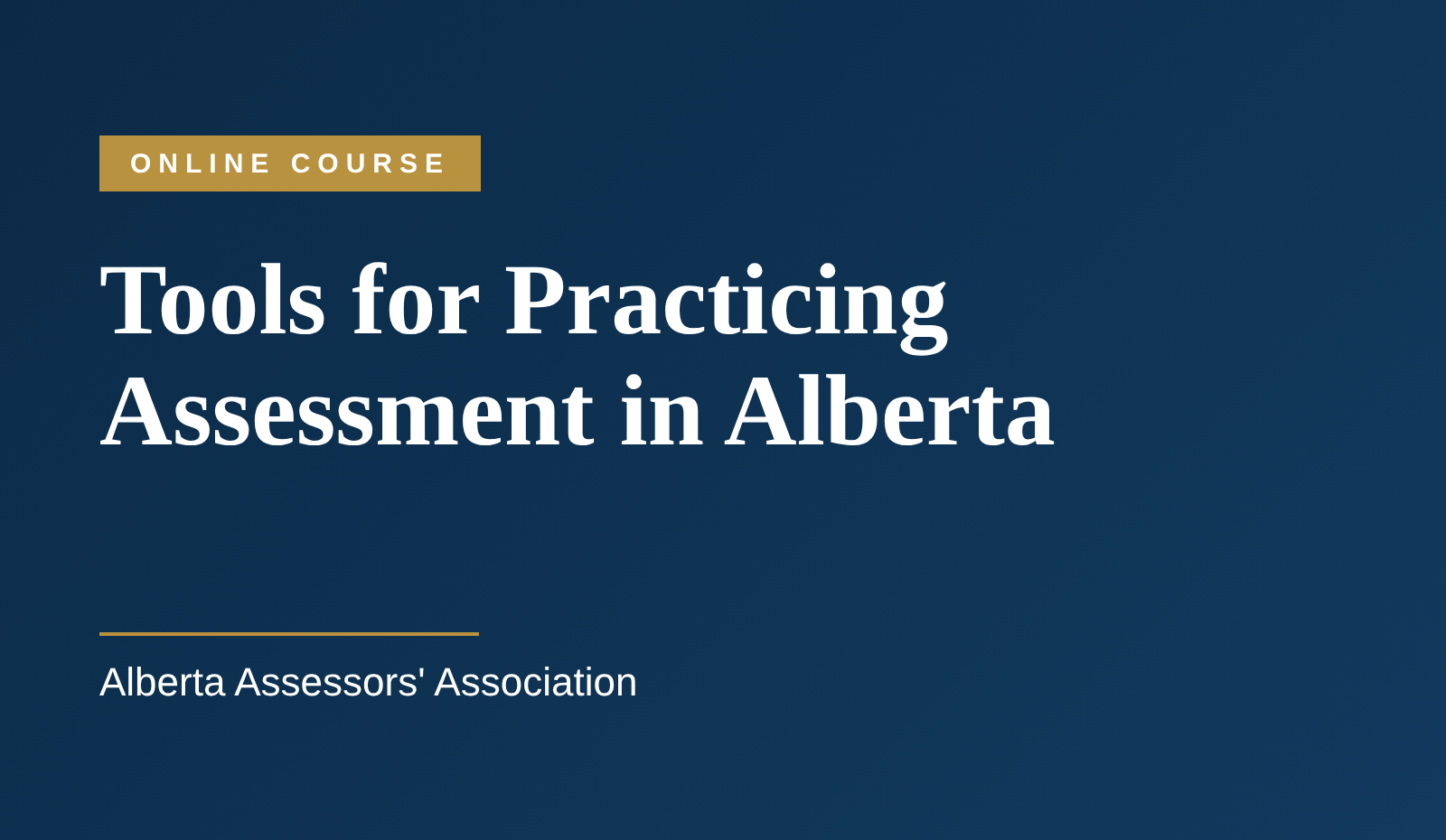 Online course banner for Tools for Practicing Assessment in Alberta