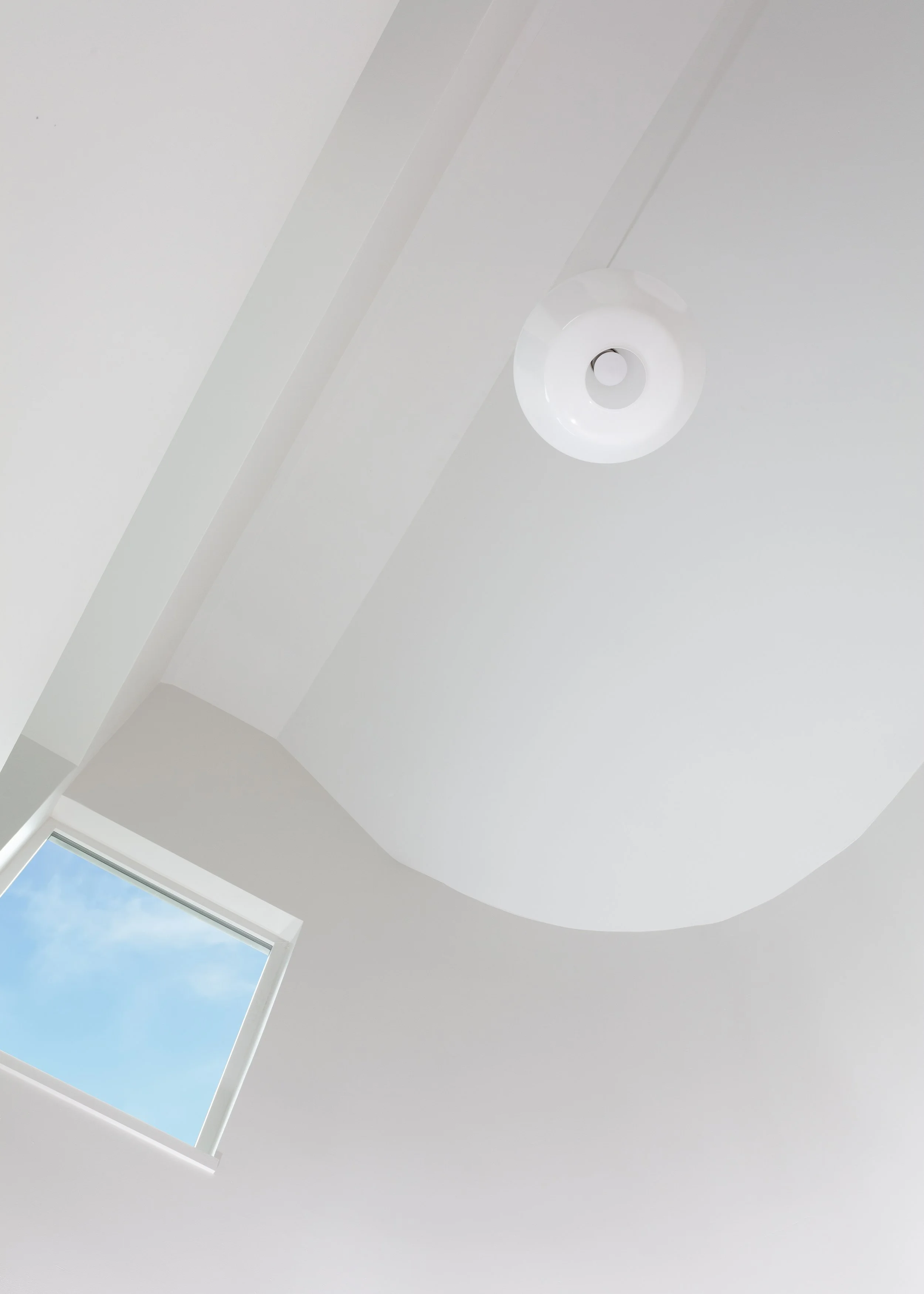 Ceiling with white lamp
