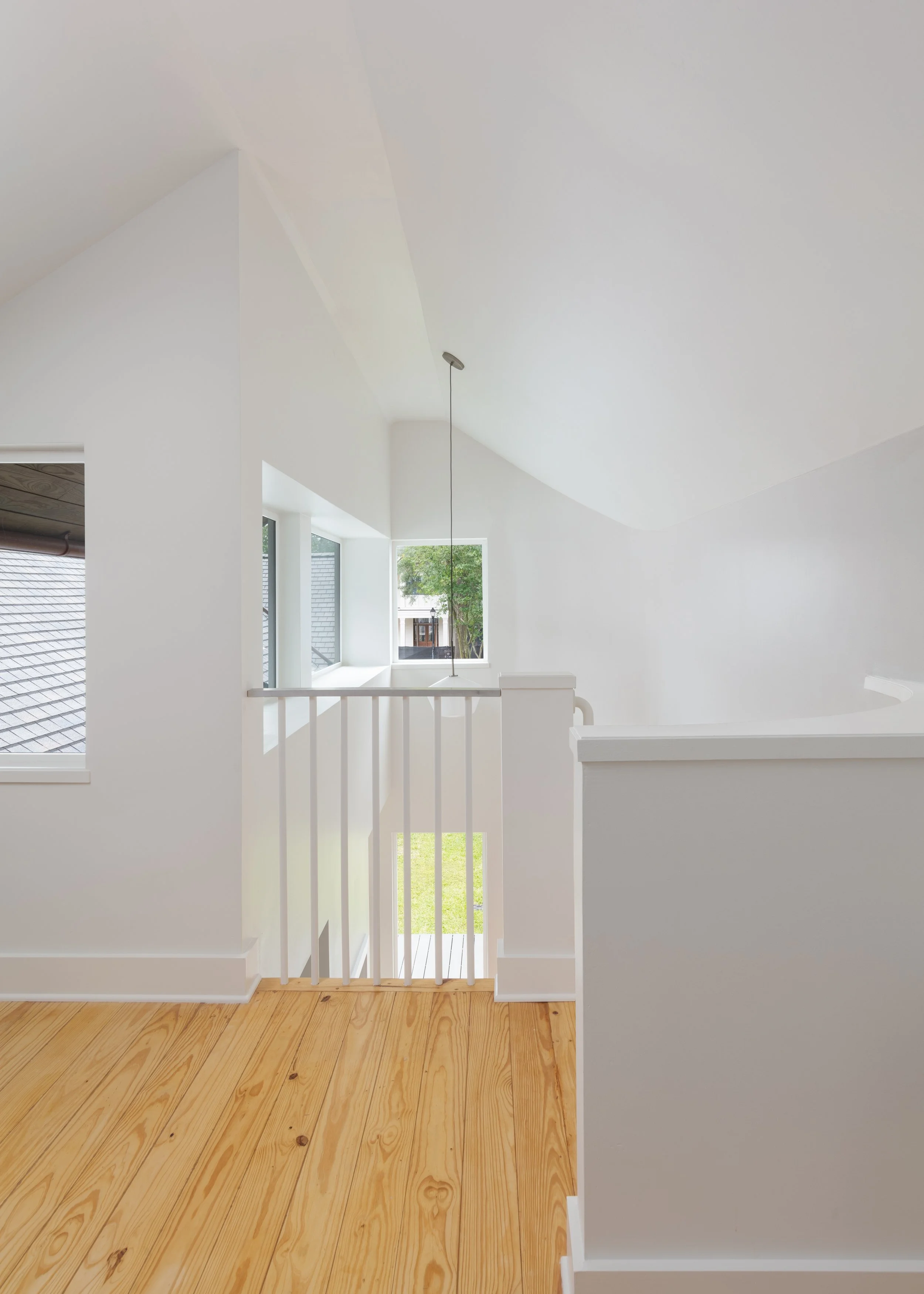 Hallway with windows