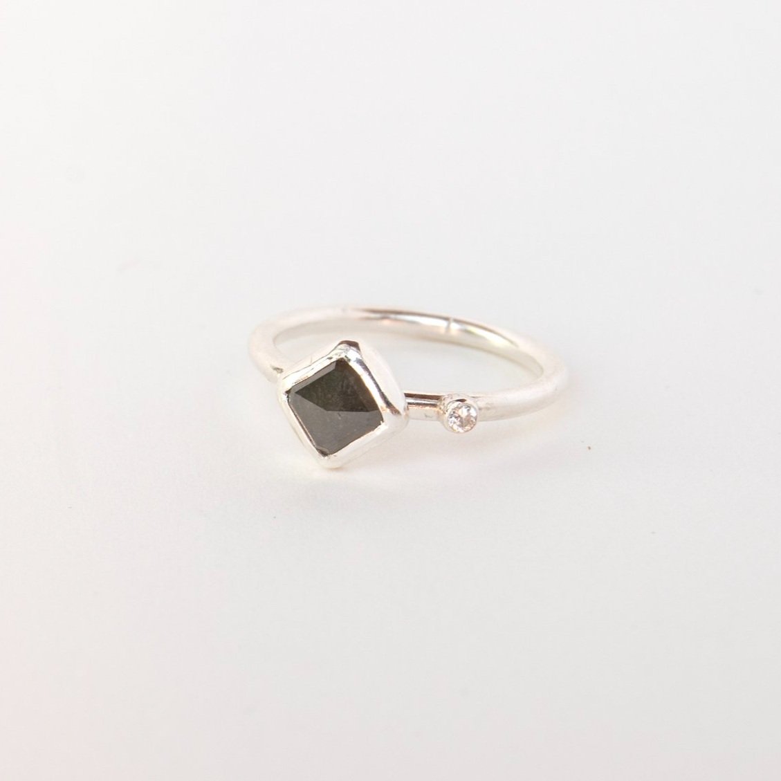 Brown Diamond Two Stones Ring