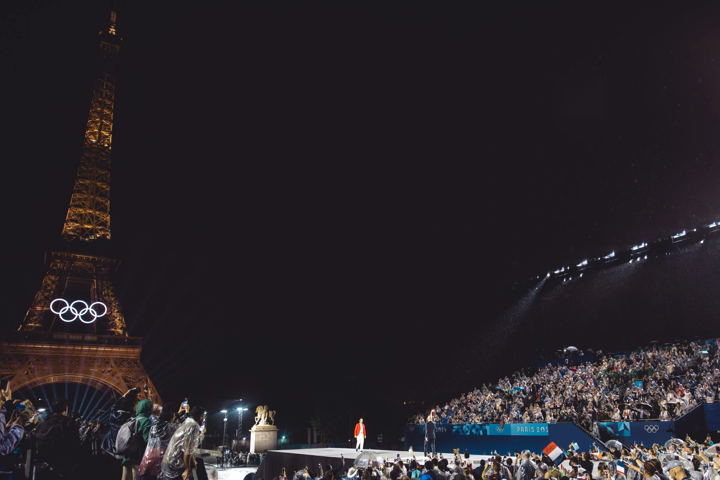 Zinédine Zidane et Rafael Nadal - Transmission de la flamme olympique