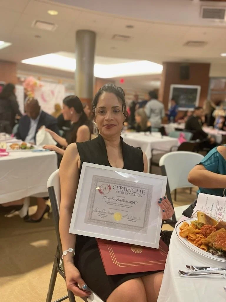 peggy, showing a small business award