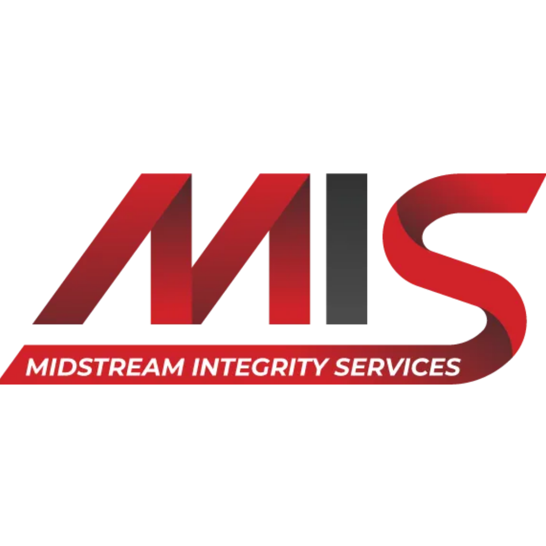 Logo for Midstream Integrity Services with red and black design elements.