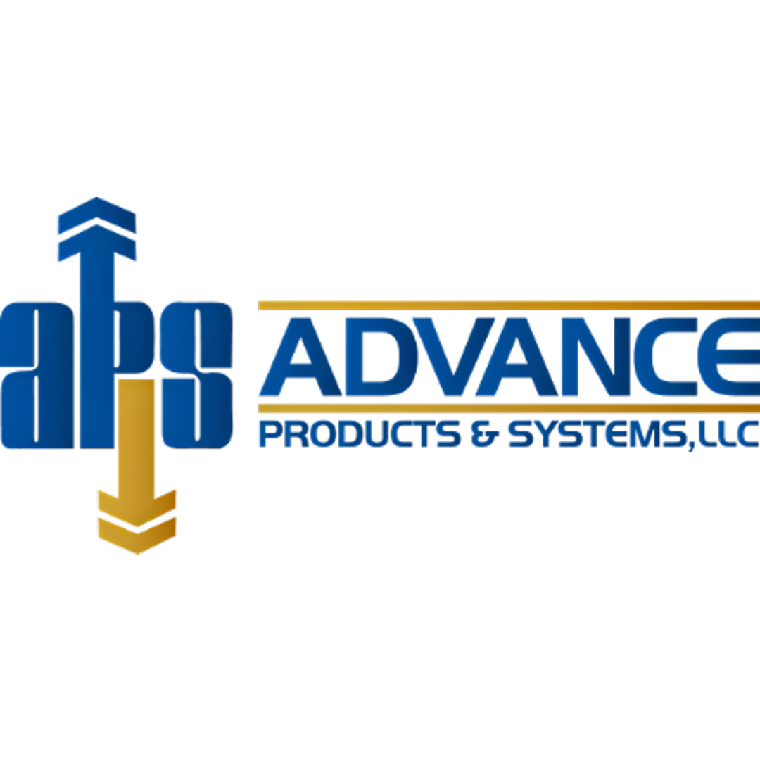 Logo of Advance Products & Systems, LLC featuring a stylized blue and yellow arrow with the company's name in blue text.