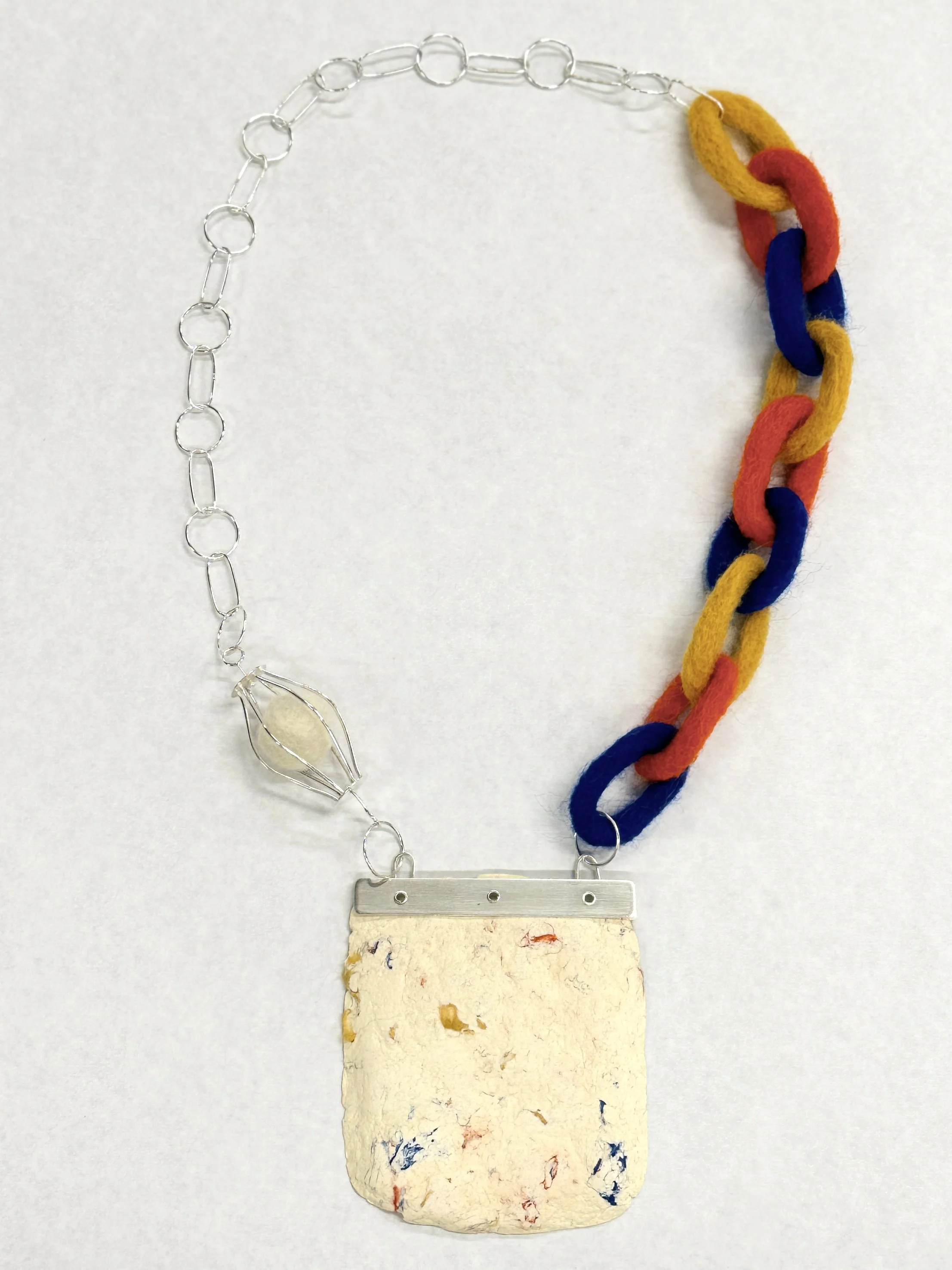 Untitled, 2024, sterling silver, wool, paper pulp