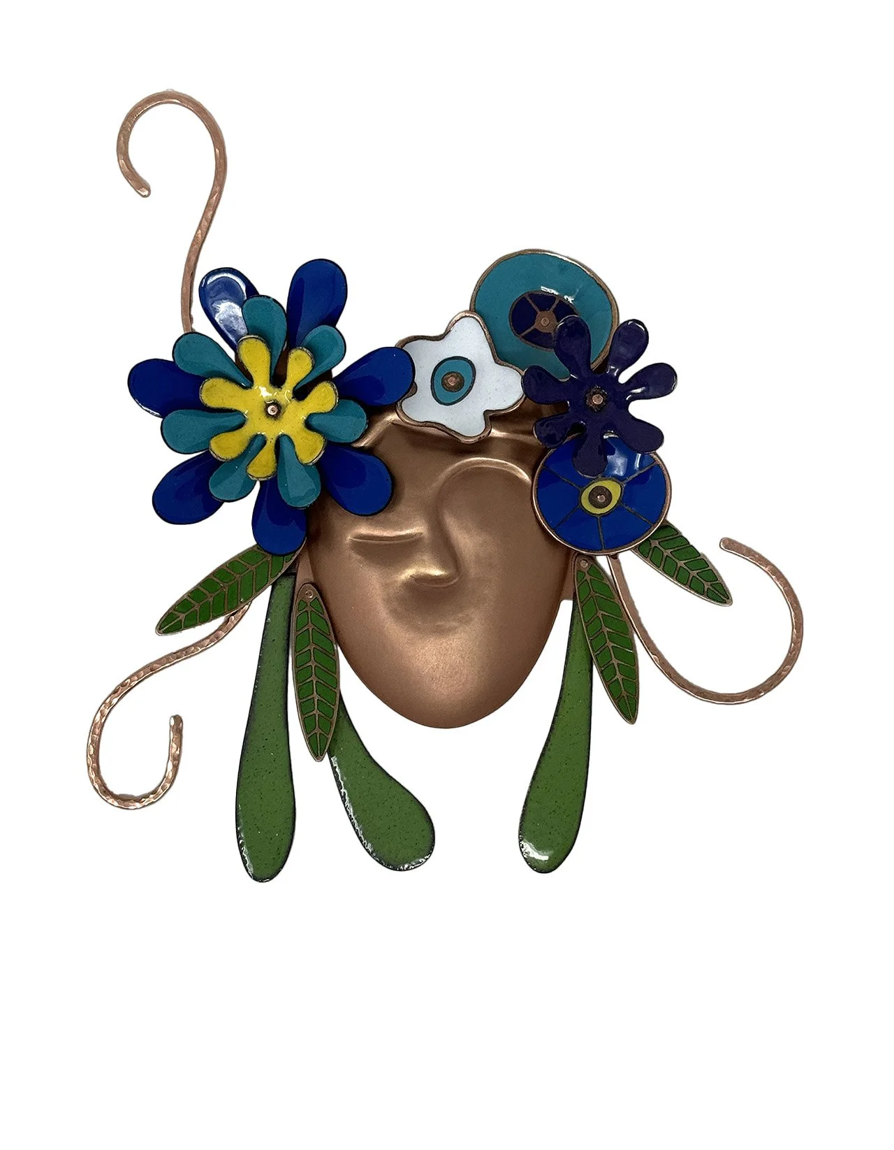 Wallflower 3, 2025, copper, enamel, 9” x 8” x 1.25”