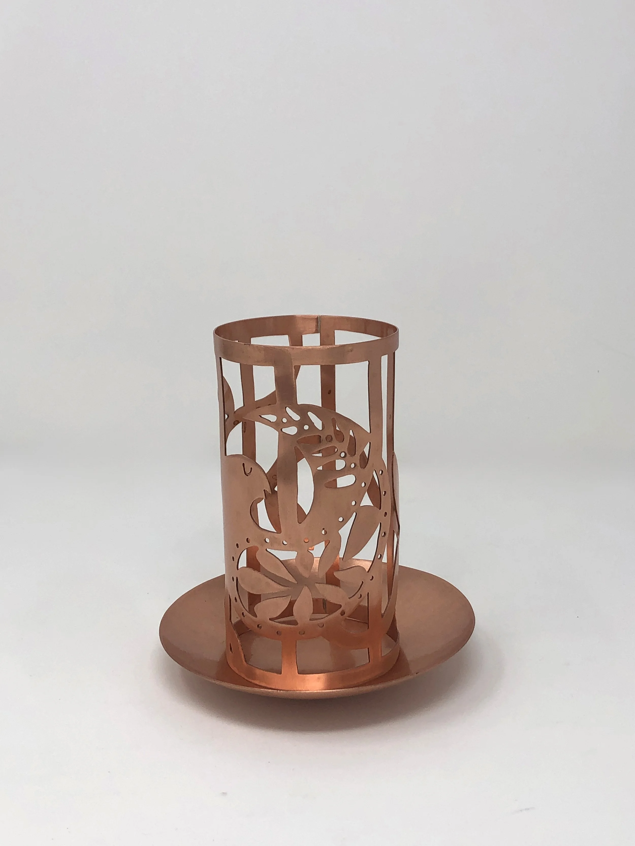 I Know Why the Caged Bird Sings, 2023, copper, 5.25" x 5" x 5"