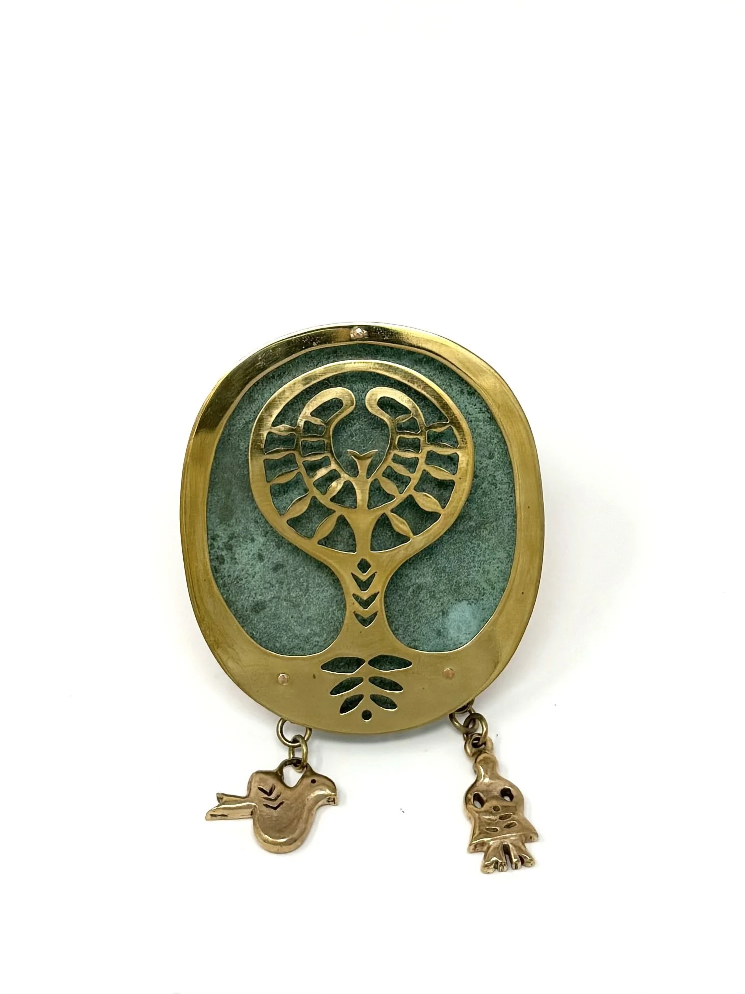 Wycinanki Tree of Life, 2024, brass, copper, bronze, patina