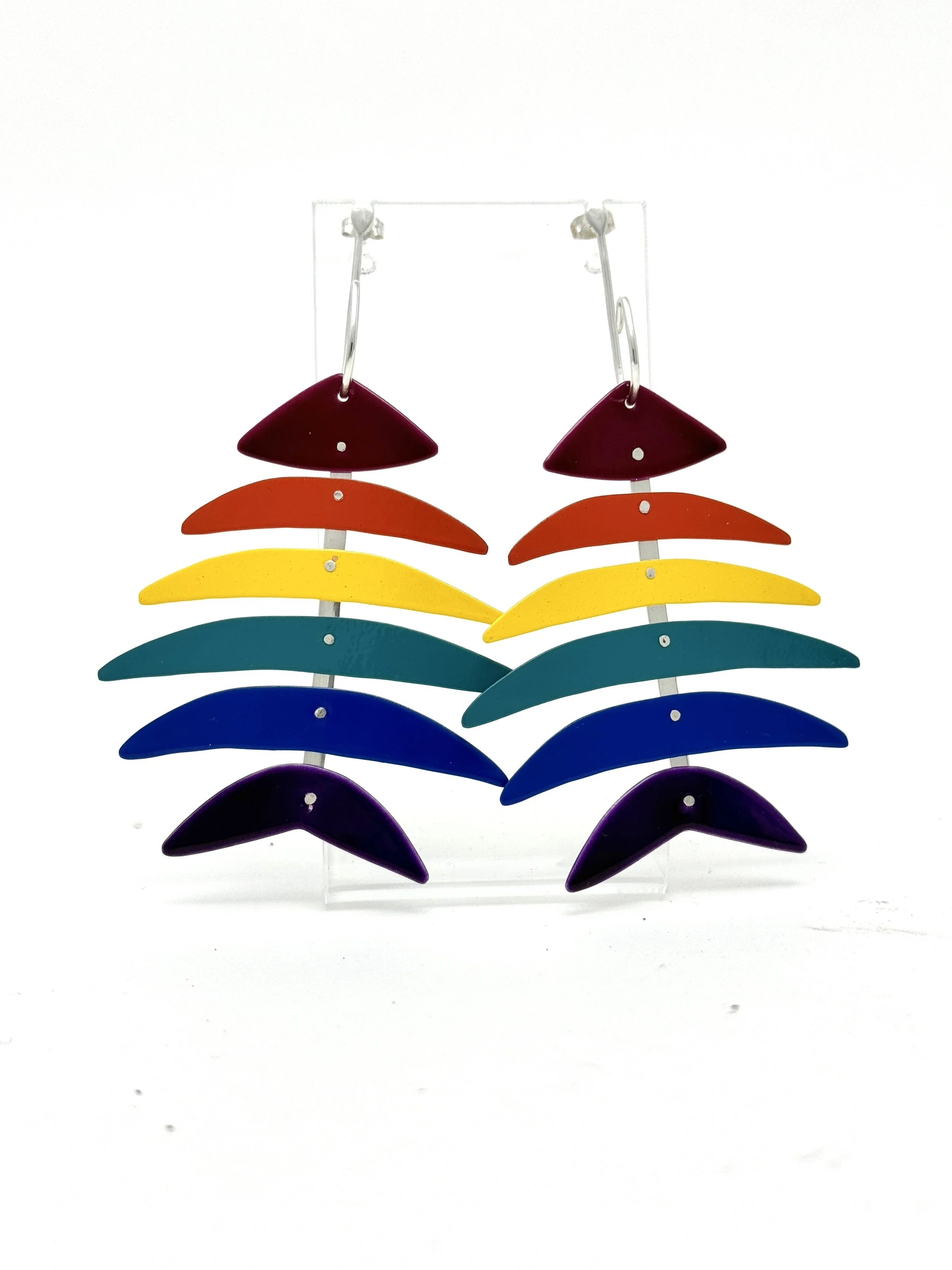 Fishbones, 2025, sterling silver, copper, powder coat