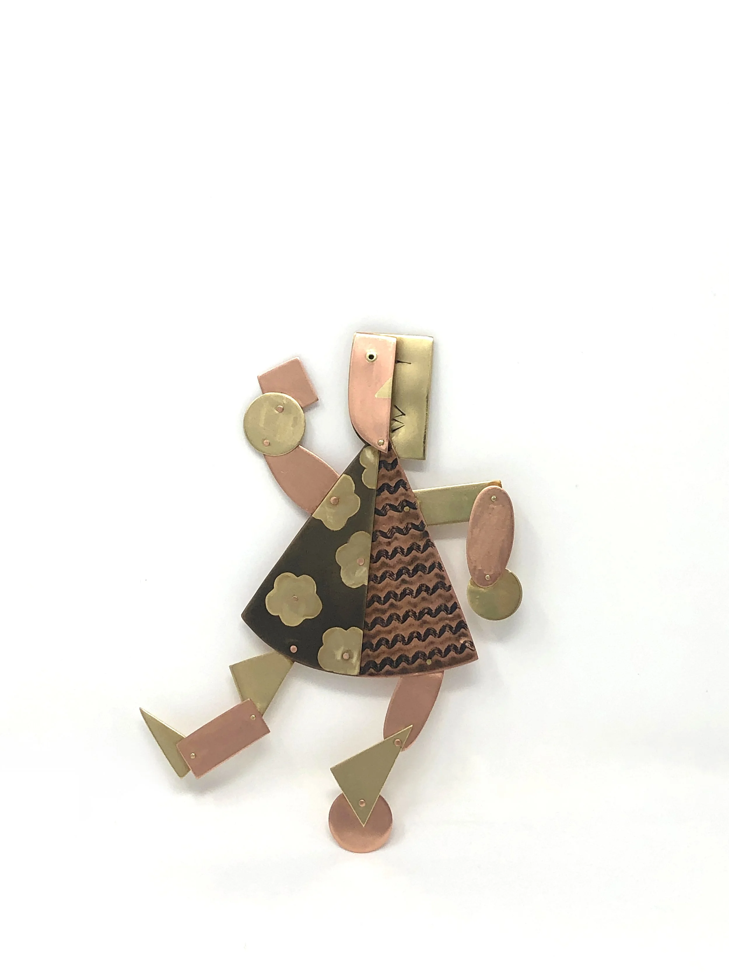 Aline, 2023, copper, brass, 8" x 6"