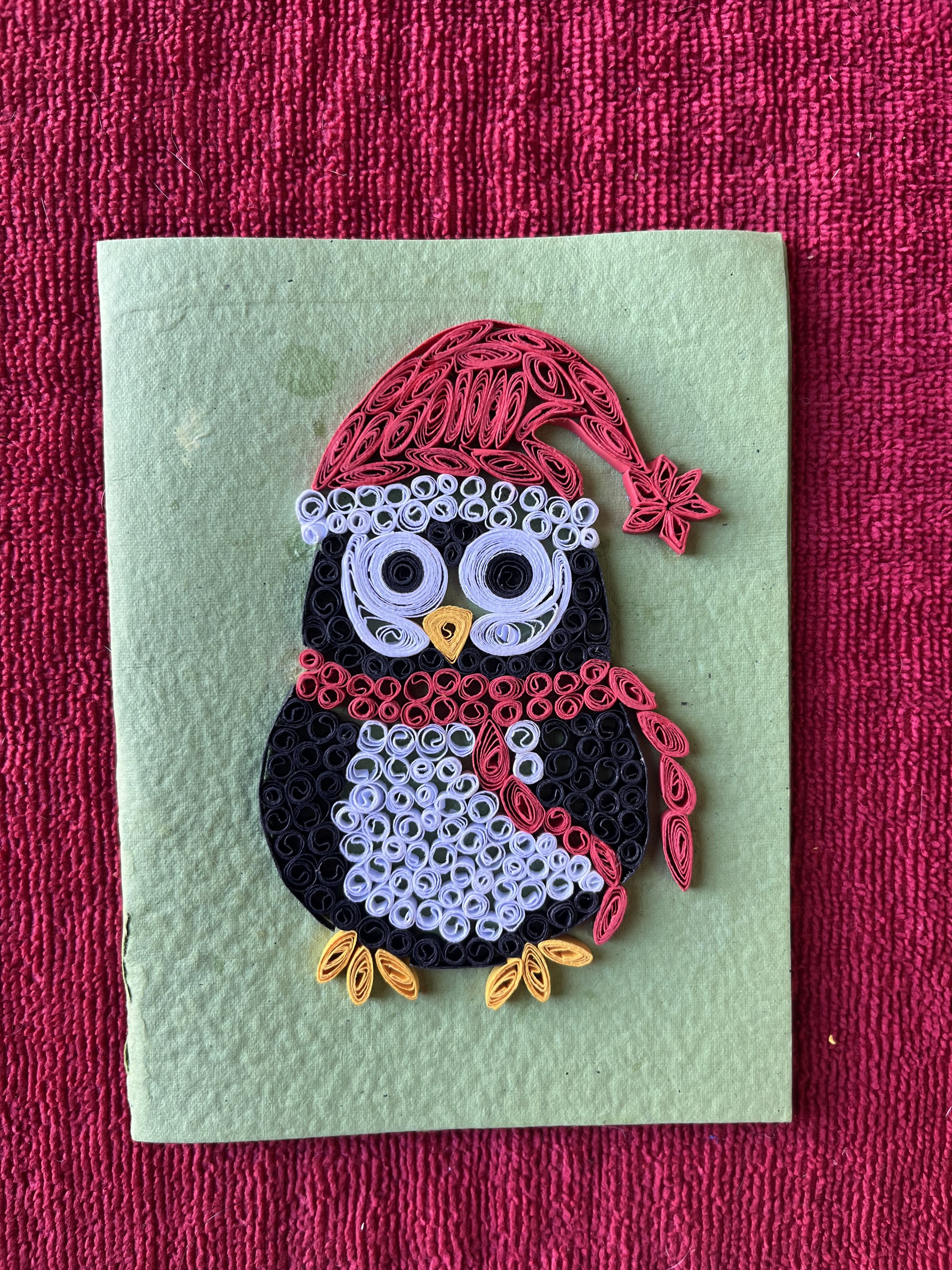 Holiday Penguin note card - 5 x 5