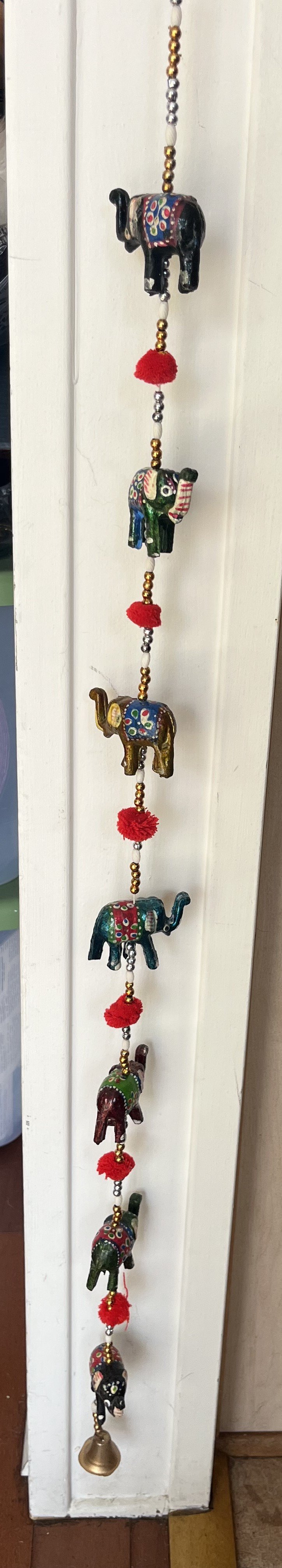 Elephant hanging decoration w/bell - 3 ft