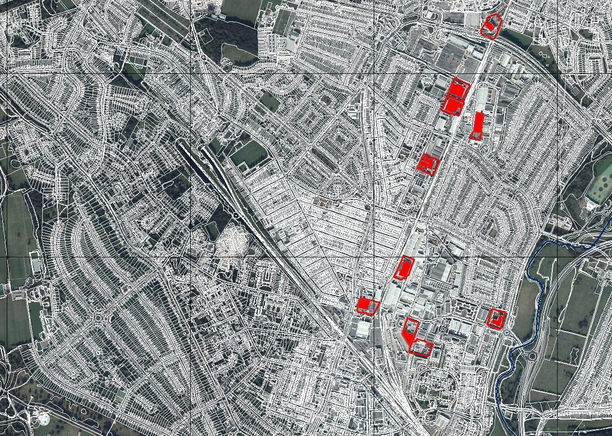 Candidate sites marked in red on the strategic map