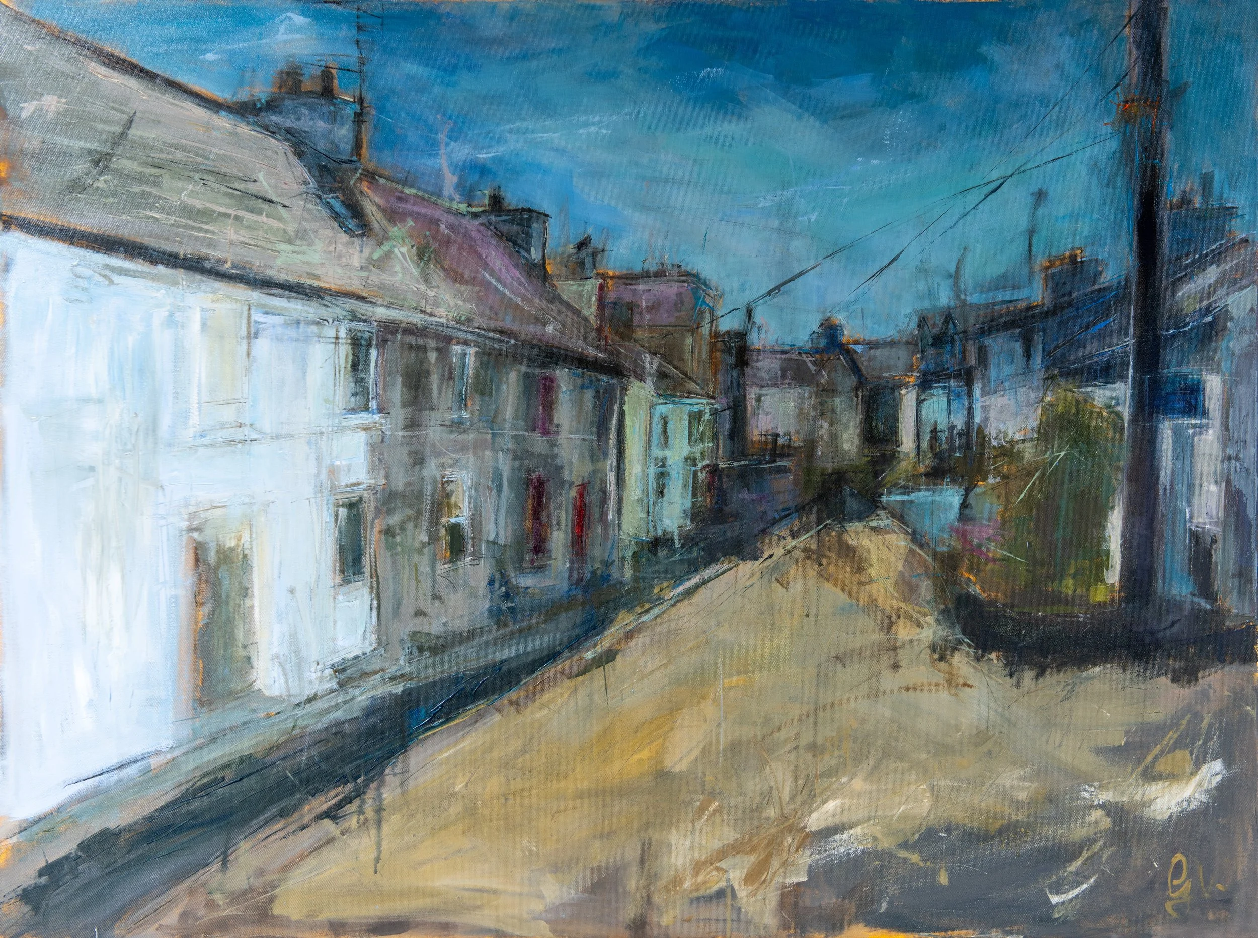 Wellington Lane- Acrylic on Board 90 x 100cm
