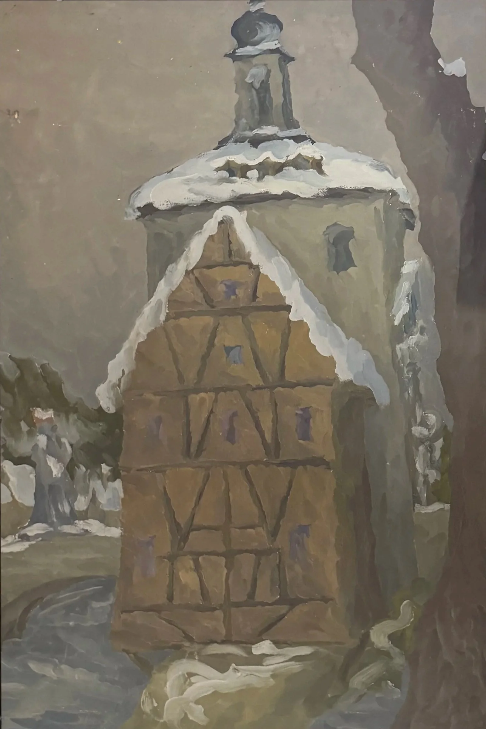 Mario Dalla Fini – "Paesino Baviera", Tempera su Tela