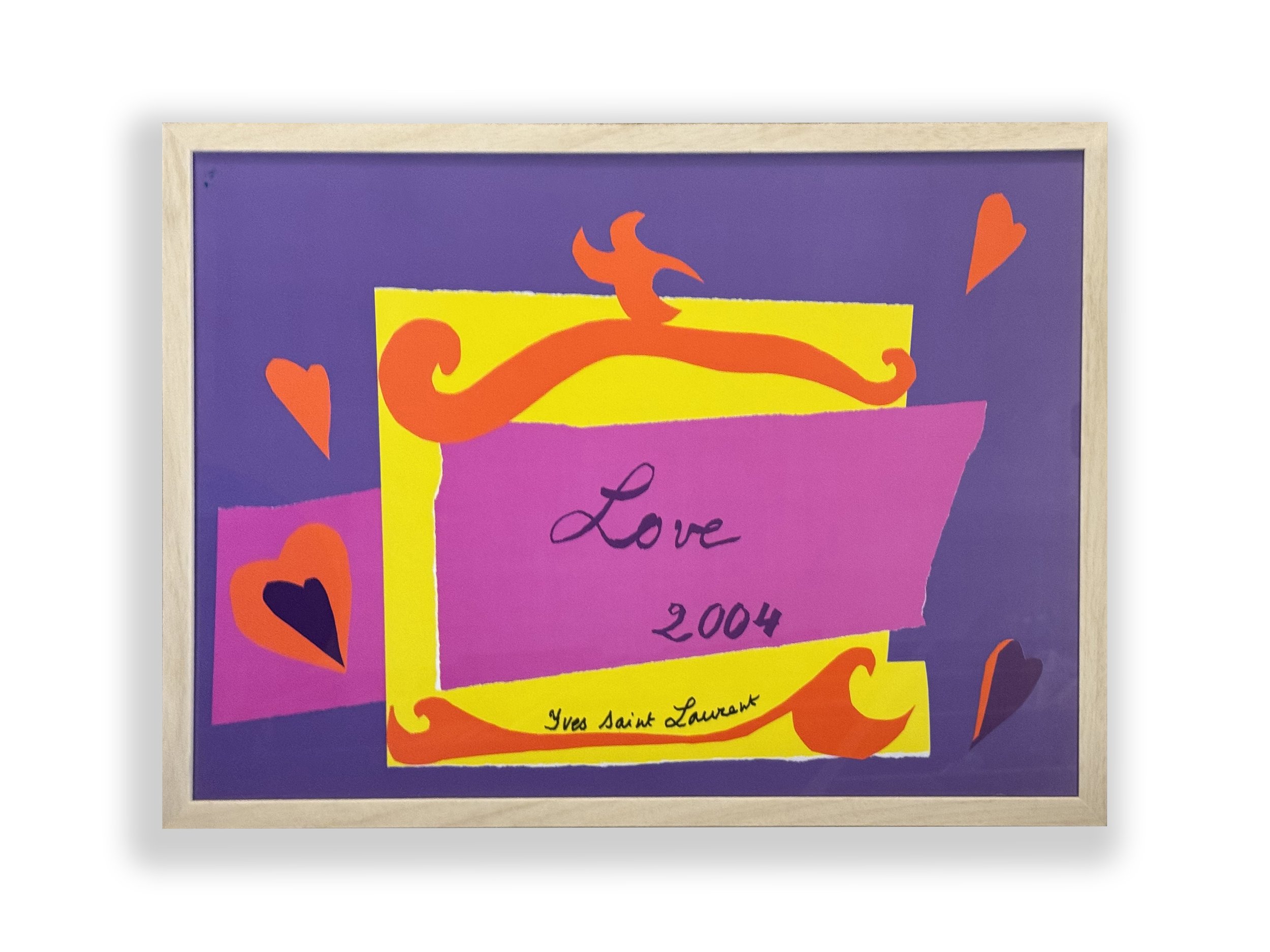 Manifesto Originale Yves Saint Laurent "LOVE 2004" – Incorniciato